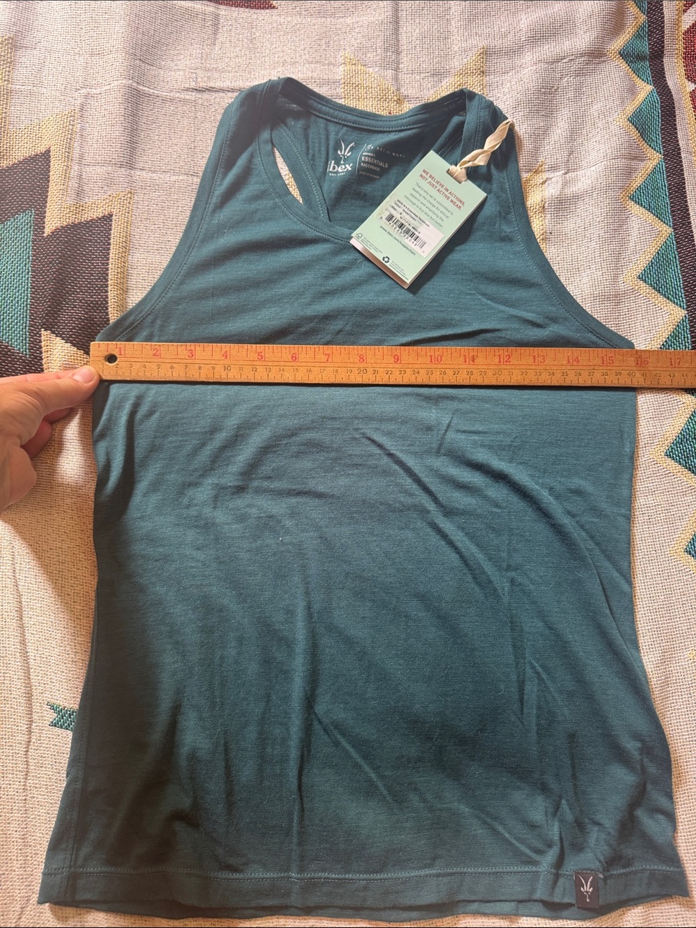 Ibex racerback tank top merino wool green heron teal turquoise women’s S NEW NWT - Picture 4 of 7